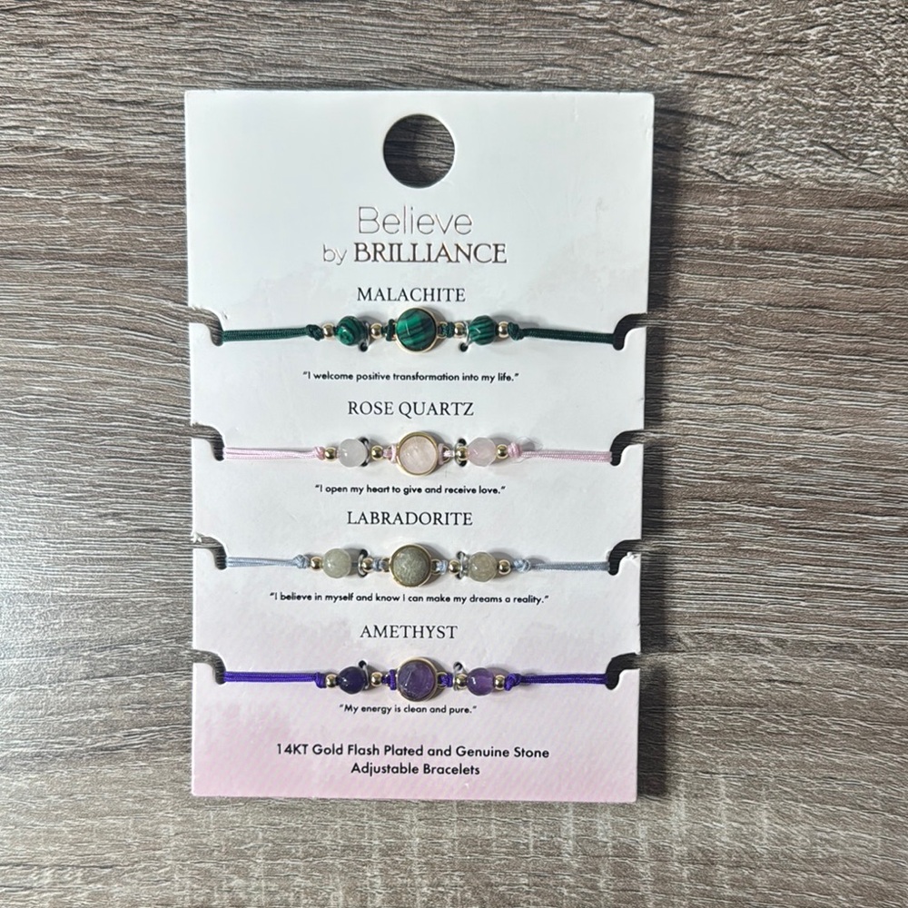 Believe by Brilliance Adjustable Bracelets Set